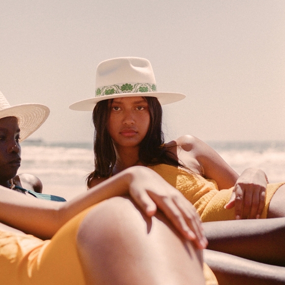 LACK OF COLOR IVY BEVERLY FEDORA HAT WHITE SIZE 55CM (S) - Picture 17 of 17